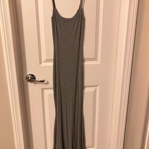 SKIMS Grey Maxi Slip Dress with Spaghetti Straps